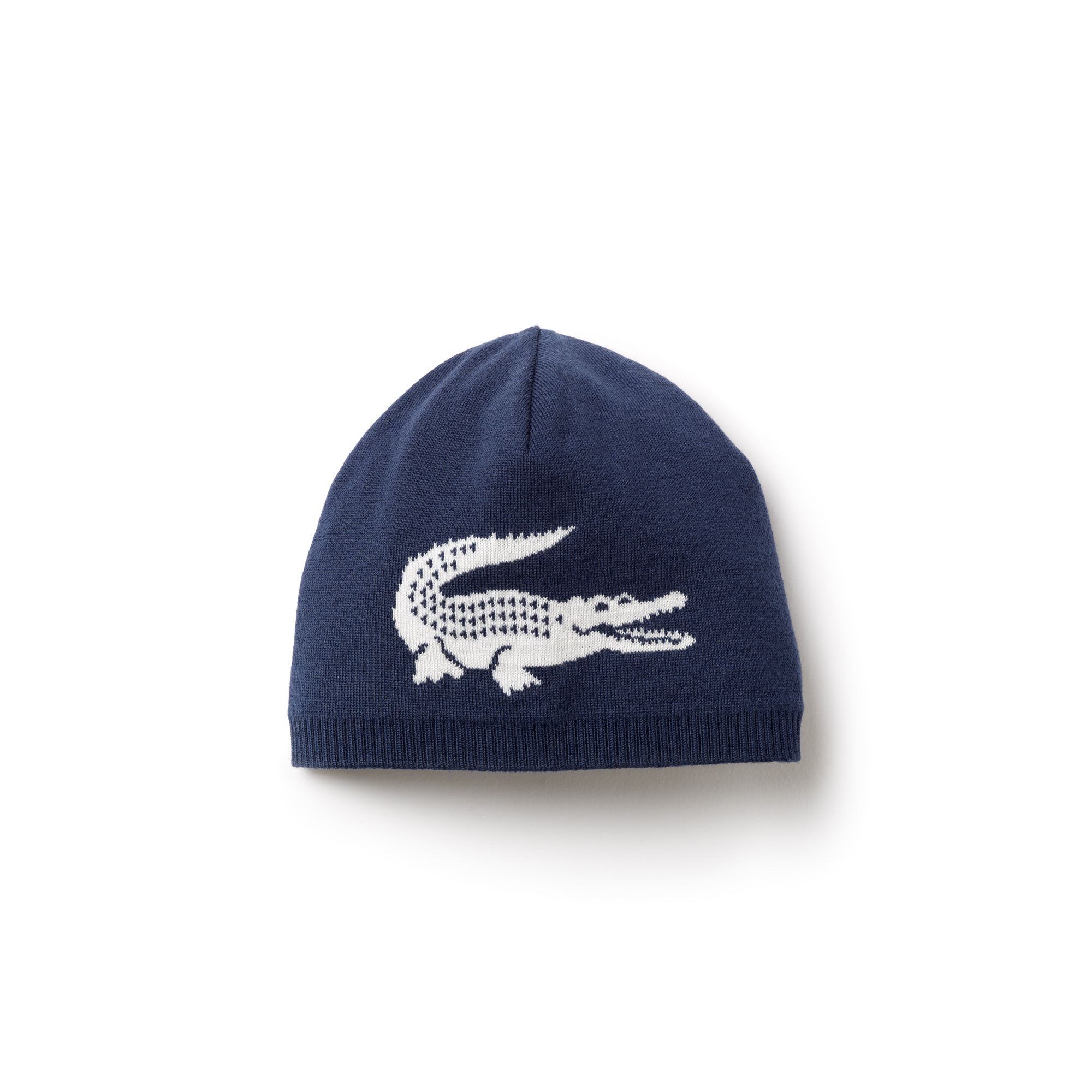 Bonnet en laine avec crocodile jacquard